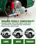 Wheel Toe Alignment Tool Kit For Home Garage DIY Use With Stainless Steel Toe Plates And Dual Tape Measures Quick Front End Toe Check For Cars Trucks SUVs Patent Design installed on vehicle