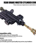 Rear Hydraulic Brake Master Cylinder 10mm For 50cc To 125cc ATVs And Dirt Bikes Beefed Up Braking With Tight Caliper Control Fits Taotao Roketa BMS Coolster Chinese ATVs Banjo Bolt 10mm Black Finish