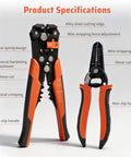 8-Inch Auto Wire Stripper And Cutter For 10-24 AWG Solid And Stranded Wires With Self-Adjusting Jaw Forged Alloy Steel Construction