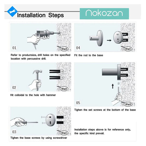 Installation steps for Must Have Luxury Crystal Series Double Towel Bar Wall Mount For Bathroom, 60cm illustrated guide