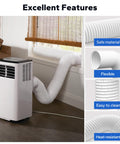Flexible AC Exhaust Hose For Portable Air Conditioners, 5.9 Inch Diameter, Extendable Up To Eighty Inches, installed in window