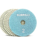 Time-Saving Wet/Dry 3 Step Diamond Polishing Pads Set, 4 Inch Sanding Discs Grit 2 for Granite Marble Concrete, 3-Pcs
