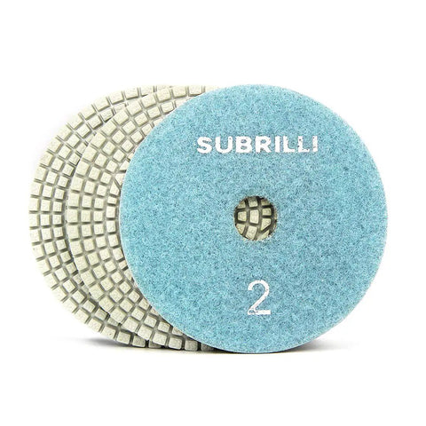 Time-Saving Wet/Dry 3 Step Diamond Polishing Pads Set, 4 Inch Sanding Discs Grit 2 for Granite Marble Concrete, 3-Pcs