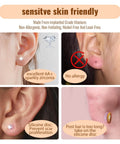 Dope Gold Plated Titanium Flat Back Piercing Set for Women and Men, 20G 18G 16G Threadless Cartilage Earrings With CZ Stones shown in ears.