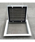 Heavy Duty Aluminum Alloy Louvered Air Return Vent Cover With Waterproof Ceiling Wall Grill And No Sweat Filter Removal For Smooth Home Climate Control And Zero Drama Basement Setup, removable filter design.