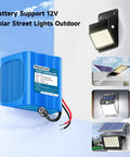 High Capacity 12V Li Ion Battery Pack With Charger And Bare Leads For RC Cars Boats And Robots, plus images of solar lights.