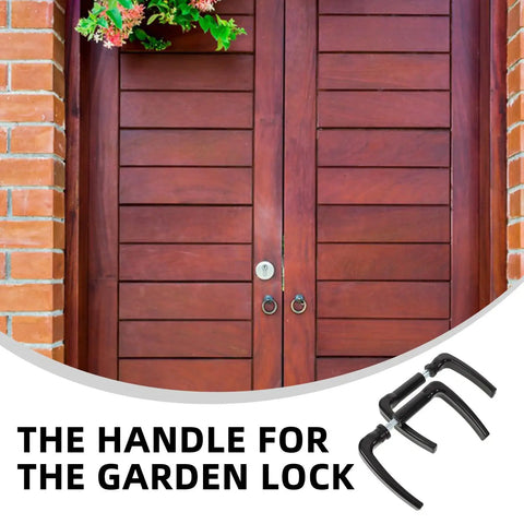 European Style Gate Handles For Wooden Fences Outdoor 2 Pack Garden Gate Pull Handles with pins displayed on wooden door
