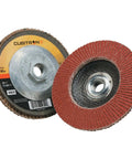 Cubitron II Flap Disc 967A 40 Plus Grit Quick Change T29 Four And A Half Inch By Five Eighth Inch Thread front and back view