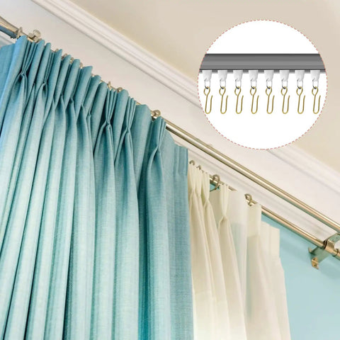 120 Pieces Gold S Shaped Curtain Track Hooks For Ceiling Drape Wire Hangers, small metal hooks on ceiling curtain rail