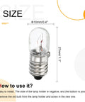 Straight Up Solid E10 Miniature Bulbs 30V 3W Warm Yellow Glass Lamp With Screw Base showing size dimensions and design.