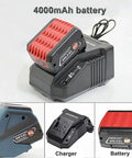 Heavy Duty Electric Strapping Tool For 13Mm To 16Mm Pp Pet Straps With Hella Long Lasting Rechargeable Battery Hot Melt Sealer charger and 4000mAh battery.