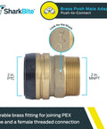 1 Inch MNPT Push To Connect Brass Plumbing Fitting For PEX Copper CPVC PE RT HDPE Pipe With No Tools Required Quick Connect