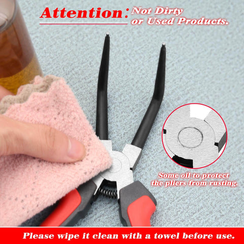 Pro Grade Internal Master Cylinder Snap Ring Pliers Long Reach 90 Degree Bent Nose for Installing and Removing Retaining Rings
