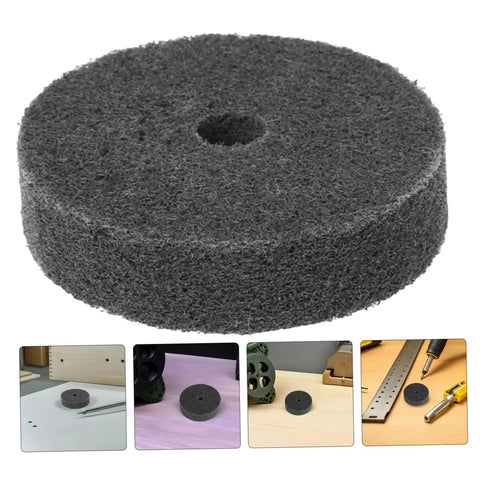 Premium Nylon Polishing Wheels With 10mm Hole Six Pack For Bench Grinder and Car Detailing Tools, dark grey, 75mm diameter.