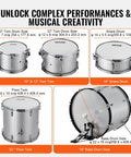 Ultimate 5-Piece Adult Drum Set Full Size Kit With Poplar Shells Warm Sound includes 10, 12, and 14-inch drums with sizes displayed.