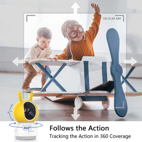 Crisp 2K Indoor Baby Monitor Camera for Home Security With 360 Degree View Night Vision Two Way Audio Motion Alerts Cloud Or TF Card Storage Alexa Compatible Pet Camera