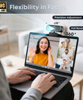 Hella Crisp 1080P HD Webcam With Noise Cancelling Mic And Privacy Shutter For Gaming Live Stream And Video Calls, in use during video call.