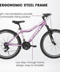 26 Inch Mountain Bike For Adults And Teens With Steel Frame And Suspension Fork, 21 Speed V Brakes, Versatile Trail Blazer