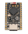 Top view of Nice Nano V2 Bluetooth Five Point Oh Charging Management Development Board For Lithium Batteries Dope Low Power Microcontroller Board For Wearables And DIY Projects With ARM Cortex M4F with USB-C port.