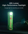 EDC Folding Pocket Knife With Rechargeable Flashlight 2 In 1 Button Lock D2 Steel Blade 400 Lumen White And RGB Light Dope Lightweight 3 Oz Everyday Carry Gear For Men Camping Hiking Outdoor Use Zombie Green, flashlight feature.