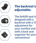 Universal Forklift Seat Heavy Duty Replacement Cushion For Toyota Nissan Komatsu Yale Hyster showcases adjustable backrest design.