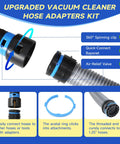 Image showing the 16 Ft Dust Collection Hose Kit For Home And Workshop Vacuum Systems With 1 1/4 Inch Hose 360 Degree Quick Connect