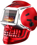 Auto Darkening Welding Helmet With True Color View Solar Powered Skull Design For MMA MIG TIG And Plasma Large 3.62 X 1.65 Inch Viewing Window Ultra Fast Shade Change 1/25000 Second Pro Grade Fit And Durable Hood, side view