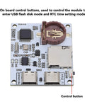Onboard control buttons of the Plug And Play Serial Data Logger That Acts As A Nifty Usb To Memory Card Recorder.
