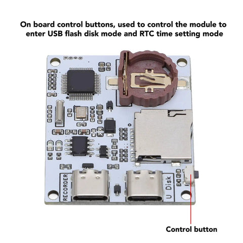 Onboard control buttons of the Plug And Play Serial Data Logger That Acts As A Nifty Usb To Memory Card Recorder.