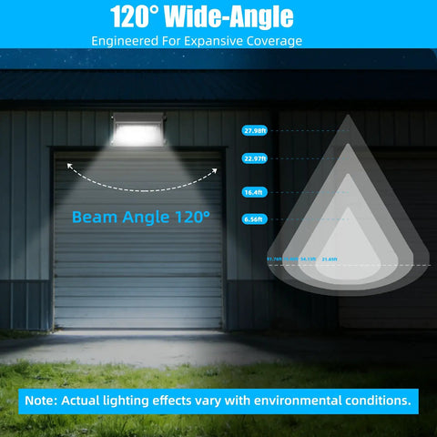 150W LED Wall Pack Outdoor Security Light With Dusk To Dawn Photocell 18000 Lumens 5700K wide light beam on building