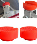 Beefy Heavy Duty Polyethylene Jack Pad Set For Trolley Floor Jacks, Disk Pad Adapter, Pinch Weld Protector, Two Pack Red