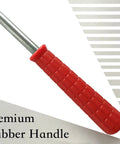 Close-up of the red rubber handle on 2 Pack Winding Bars For Torsion Spring Garage Doors With Premium Steel Rods And Upgraded Rubber Handle.