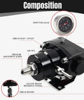Universal EFI Fuel Pressure Regulator Kit With Gauge 0 To 100 Psi 6AN Fuel Line Fittings Adjustable Aluminum Black