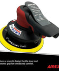 Heavy Duty 6 Inch Pneumatic Palm Sander 3/8 Orbit 11000 Rpm With Hook And Loop Pad Sealed Lubrication Free Motor close-up view