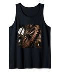 Cool Industrial Gear Steampunk Machinery Tank Top For Architecture Nerds With Classic Fit And Double-Needle Sleeves Super Lightweight Black Tee That Dudes Will Totally Crush featuring a large gear design.