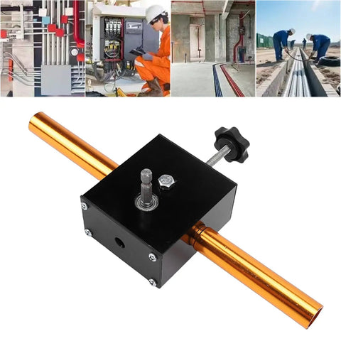 Automatic Wire Threading Machine For Drywall And Conduit Pipes Electric Drill Compatible Cable Pulling Tool showing black and orange wire feeder.