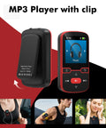 Clip-On Bluetooth 5.3 MP3 Player With 1.5 Inch Screen, HiFi Sound, physical buttons, demonstrated during exercise