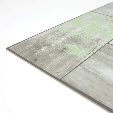 Close-up of Boardwalk Peel And Stick Floor Tiles in Grey Easy Install No Grout Needed Durable Virgin Vinyl with Textured Low Lustre Finish