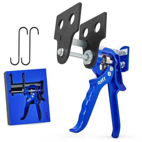 Heavy Duty Brake Caliper Piston Compressor Tool For Single Dual And Quad Pistons Disc Brake Caliper Retraction Tool For Most Cars And Trucks With Pro Grade Build, blue handle, black plates.