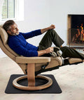 Solid Non Slip Recliner Pad For Hardwood Floors Grippy Anti Slide Furniture Mat under swivel chair by the fireplace.