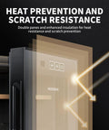 Beefy 100 Count Cabinet with Heating and Cooling Temperature Control System showing heat prevention and scratch resistance features