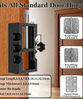 Versatile Aluminum Door Hinge Mortise Jig for Quick and Precise Hinge Installation showing different hinge sizes and radii