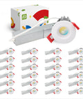 Top Shelf 1 Inch Led Recessed Ceiling Lights 24 Pack Adjustable 2700K To 5000K CRI 90 Plus Triac Dimmable with junction box.