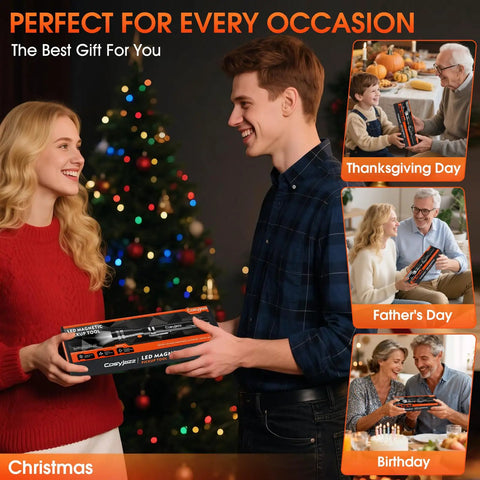 Magnetic Pickup Tool With LED Flashlight And Telescoping Magnet, Extendable Neck For Handywork, A Must Have Gift For Men, Dads, Husbands, Mechanics, And Tech Enthusiasts On Fathers Day, Birthdays Or Christmas