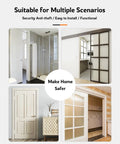 Four interior door styles in a home, showcasing bathroom, kitchen, living room, and office applications.