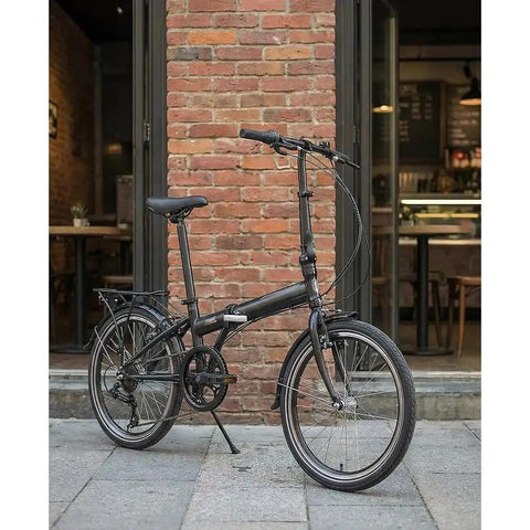Durable Bike Crank Arm Set With Square Taper Spindle 170mm Arm Length And 52 Tooth Chainring Beefed Up Lightweight Forged Aluminum Alloy Installed on City Folding Bicycle