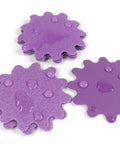 Heavy Duty Flex Edge Sanding Discs With Kickass 80 To 800 Grit Range, purple discs with water spots for wood and metal projects.