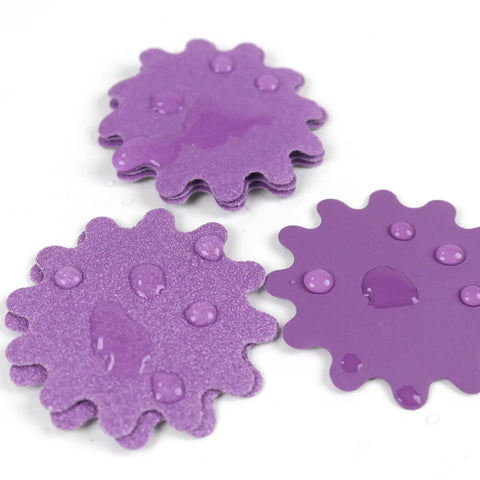 Heavy Duty Flex Edge Sanding Discs With Kickass 80 To 800 Grit Range, purple discs with water spots for wood and metal projects.