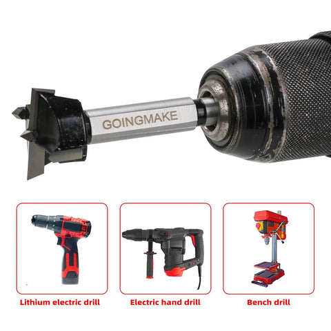 Heavy Duty 2 Pack 35mm Carbide Tipped Hinge Drill Bits For Concealed Cabinet Jigs Make Clean Woodworking Holes Every Time with drill.