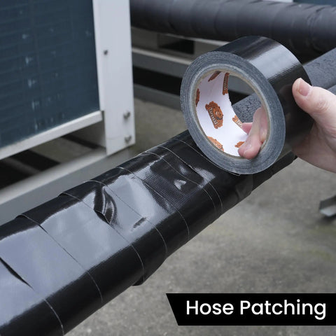 Heavy Duty Duct Tape 1.88 Inch By 90 Feet Waterproof Utility Tape With Industrial Strength Adhesive Flexible Hand Tear No Residue Strong Bond For Bundling Patching And Repair In Tough Environments. hose patching on black pipe